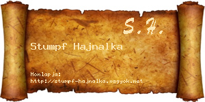Stumpf Hajnalka névjegykártya